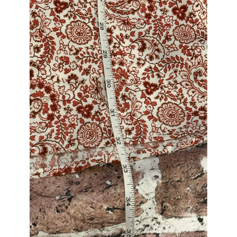 Abercrombie & Fitch Women's Paisley Floral V-Neck Mini Dress Terracotta Med NWOT - Picture 13 of 15